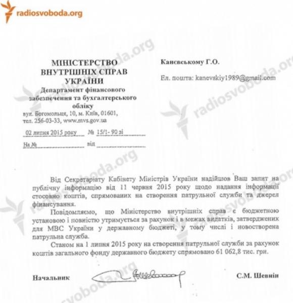 Нова патрульна служба коштувала українцям більше 60 мільйонів гривень, фото №1 на сайті 20minut.ua