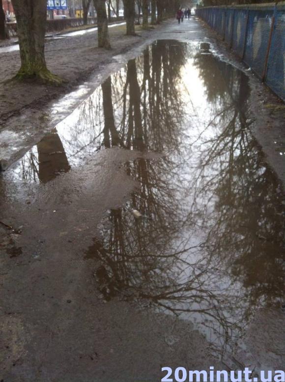 Дорогою на роботу тернополяни минають калюжу понад 5 метрів, фото №1 на сайті 20minut.ua