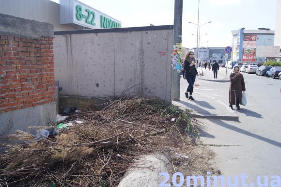 Фото дня: В центрі Тернополя досі валяються новорічні ялинки, фото №2 на сайті 20minut.ua