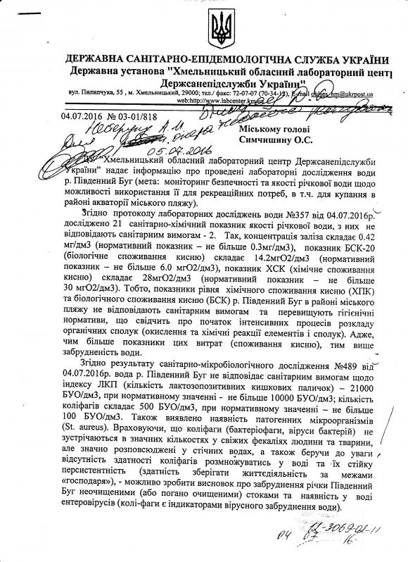 Купатися на хмельницькому пляжі - небезпечно! Вода в Бузі забруднена, фото №1 на сайті vsim.ua