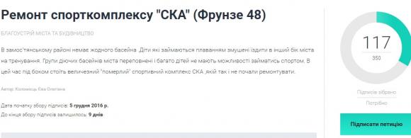 Вінничани просять відремонтувати басейн в спорткомплексі «СКА», фото №1 на сайті 20minut.ua